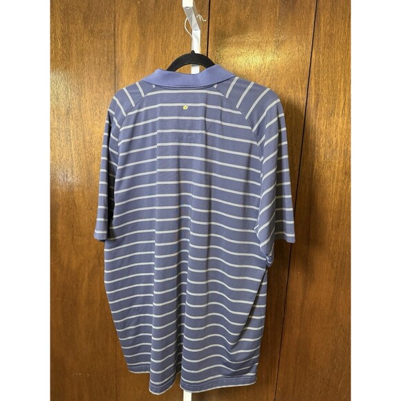 Bolle Golf Tech Polo Shirt Mens XXL Blue Striped Performance Active Short Sleeve - Picture 3 of 7